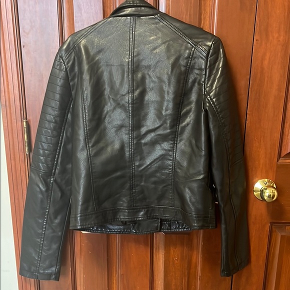 Xhilaration Women's Black Faux Leather Jacket - Picture 2 of 2